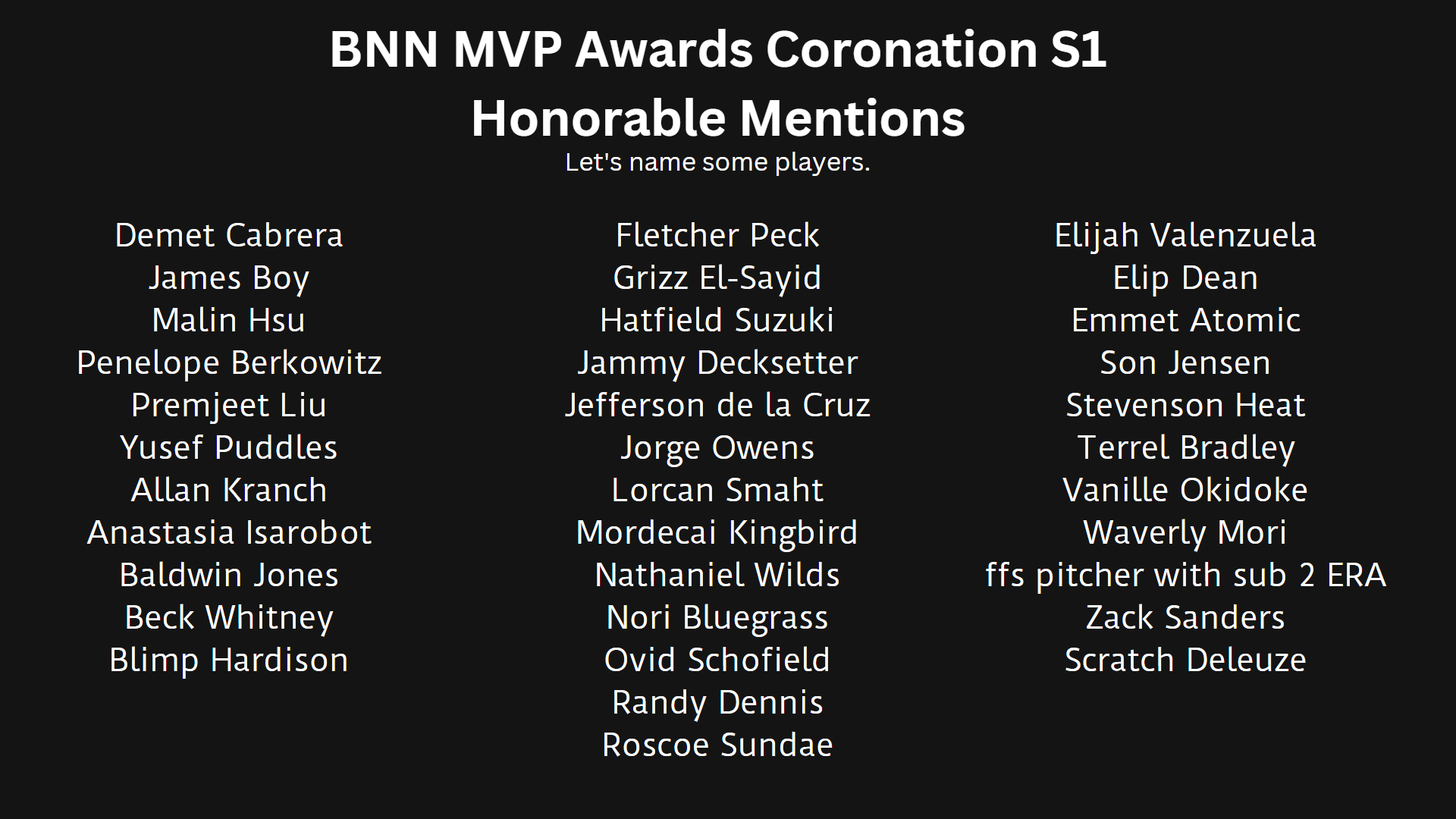 A list of players named in MVP voting is available at the bottom of the article.